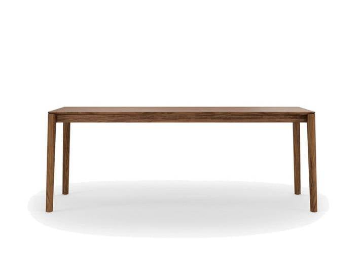 Nussbaum Massivholz Esstisch FRIEDRICH. Filigranes Design – 200x90 cm. Premiumqualität - Made in Germany von Goldau & Noelle Manufaktur