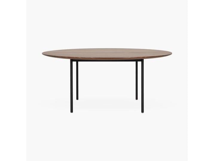 Runder Couchtisch ALDO in Nussbaum Massivholz, geölt Ø 92 x H 38 cm Schwarzes Metallgestell Auch als Set Made in Germany Goldau & Noelle von Goldau & Noelle Manufaktur