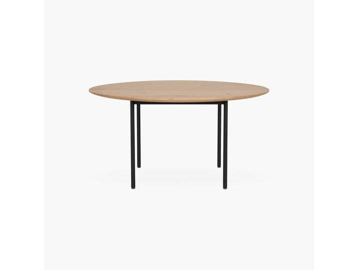 Runder Couchtisch ALDO in Wildeiche Massivholz, geölt Ø 75 x H 38 cm Schwarzes Metallgestell Auch als Set Made in Germany Goldau & Noelle von Goldau & Noelle Manufaktur