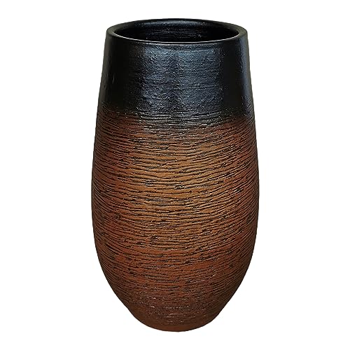 Blumenvase Keramik schwarz braun Höhe ca 35,5cm Bodenvase Vase Natur von Goldbach