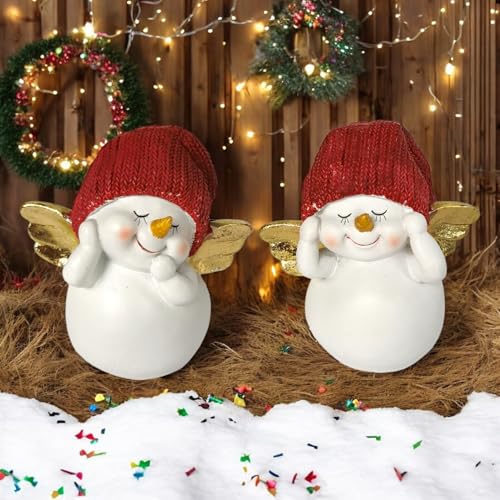 Goldbach 2 x Schneemann mit Flügel im Set je ca. 7 cm hoch rot Engel Schneemänner Figuren Wichtelgeschenk Winter Weihnachten 2er Set Schneemannfigur Goldbach 2 x Schneemann mit Flügel im Set je ca. 7 cm hoch rot Engel Schneemänner Figuren Wichtelgeschenk Winter Weihnachten 2er Set Schneemannfigur von Goldbach