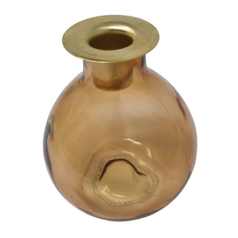 Goldbach Kerzenhalter Bauchig Retro-Look Getöntes Amber Glas Ø 10 cm Höhe 12 cm (1 St) von Goldbach
