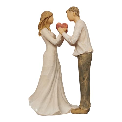 Goldbach Paar mit Herz 23cm Figur Natur Ehepaar Brautpaar Liebespaar Kunststein Hochzeit von Goldbach