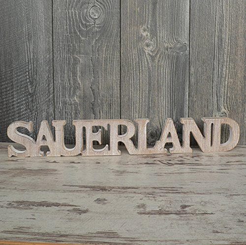 Sauerland Schriftzug aus Holz 60cm braun Buchstaben Wanddeko Geschenk Holzschild 2018 von Goldbach