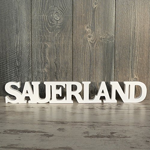 Sauerland Schriftzug aus Holz 60cm weiß Buchstaben Wanddeko Holzschild 2020 von Goldbach