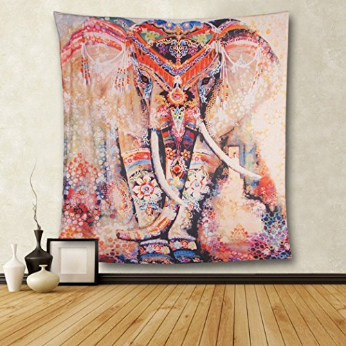 Goldbeing Elefant Wandteppich mit Böhmischem Stil, Indisch Hippie Wandbenhang Wandtuch Tabelle Vorhang Wand Decor Tisch Couch Bezug Picknick Decke Beach Vertikal Überwurf (153 x 203cm, Style 3) von Goldbeing