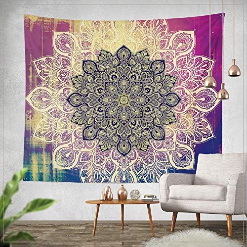 Goldbeing indischer Wandteppich Wandbehang Mandala Tuch Wandtuch Gobelin Tapestry Goa Indien Hippie-/ Boho Stil als Dekotuch/Tagesdecke indisch orientalisch Psychedelic (203 x 153cm, Style 2) von Goldbeing