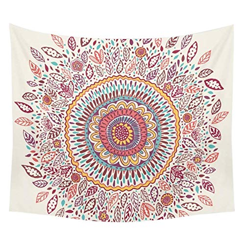 Goldbeing indischer Wandteppich Wandbehang Mandala Tuch Wandtuch Gobelin Tapestry Goa Indien Hippie-/ Boho Stil als Dekotuch/Tagesdecke indisch orientalisch Psychedelic (203 x 153cm, Style 3) von Goldbeing