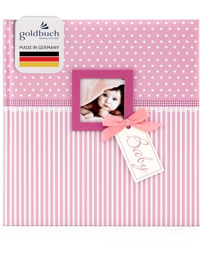 goldbuch 15801 Babyalbum mit Fensterausschnitt, Sweetheart, 30 x 31 cm, Baby Fotoalbum mit 62 weißen Seiten, davon 4 illustriert und 58 blanko, Fotobuch mit Pergamin-Trennblättern, Kunstdruck, Pink goldbuch 15801 Babyalbum mit Fensterausschnitt, Sweetheart, 30 x 31 cm, Baby Fotoalbum mit 62 weißen Seiten, davon 4 illustriert und 58 blanko, Fotobuch mit Pergamin-Trennblättern, Kunstdruck, Pink von goldbuch