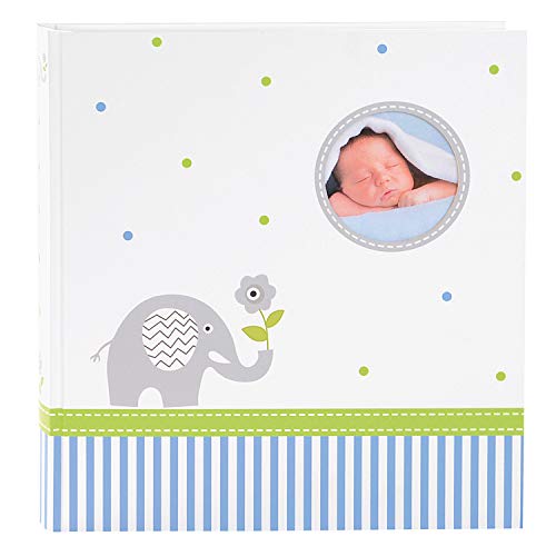 goldbuch 15329 Babyalbum mit Fensterausschnitt, Babyworld Wal, 30 x 31 cm, Baby Fotoalbum mit 60 weiße Blankoseiten & 4 illustrierten Seiten und Pergamin, Laminierter Kunstdruck, Weiß / Grün von goldbuch