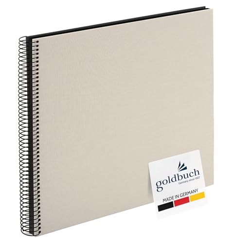 goldbuch 25 523 Spiralalbum Bella Vista, Foto Album 35 x 30 x 1,5 cm - Spirale ⌀ 2,8 cm, Fotoalbum, 40 schwarze Seiten, vorderes Cover aus Leinen, Fotobuch für Bilder und Fotos zum Einkleben, Sandgrau goldbuch 25 523 Spiralalbum Bella Vista, Foto Album 35 x 30 x 1,5 cm - Spirale ⌀ 2,8 cm, Fotoalbum, 40 schwarze Seiten, vorderes Cover aus Leinen, Fotobuch für Bilder und Fotos zum Einkleben, Sandgrau von goldbuch