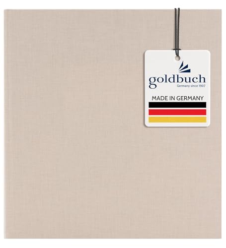 goldbuch 24605 Fotoalbum Summertime Trend 2, Fotobuch mit 60 weißen Seiten mit Pergamin Trennblätter, Erinnerungsalbum mit Leinen Einband, Foto Album zum Einkleben, Beige, 25 x 25 x 4 cm von goldbuch