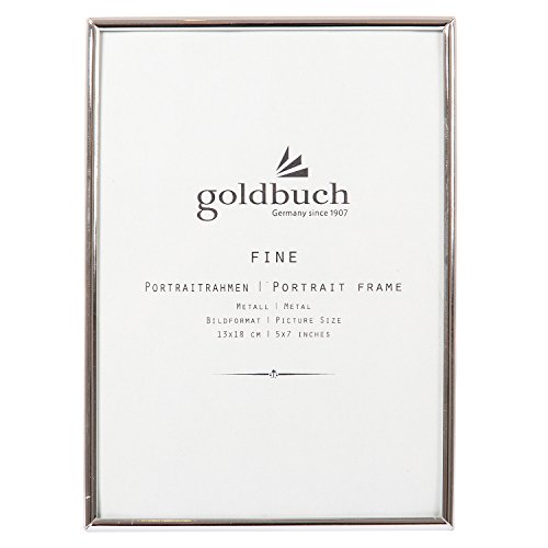 goldbuch 960263 Portraitrahmen Fine, Bilderrahmen für Fotos und Bilder im 13 x 18 cm Format, Fotorahmen, Portrait Frame aus Metall, Foto Rahmen Silber von goldbuch