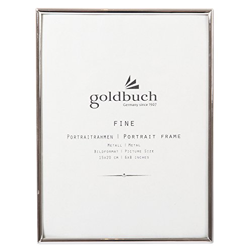 goldbuch 96 0264 960264 Portraitrahmen Fine, Bilderrahmen für Fotos und Bilder im 15x 20 cm Format, Fotorahmen, Portrait Frame aus Metall, Foto Rahmen Silber von goldbuch