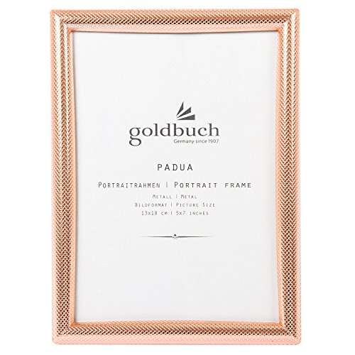 goldbuch 980083 Portraitrahmen Padua, Bilderrahmen für Fotos und Bilder im 13 x 18 cm Format, Fotorahmen, Portrait Frame aus Metall, Foto Rahmen Kupfer von goldbuch