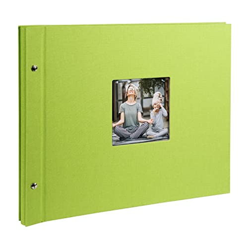 goldbuch 28896 Schraubalbum mit Fensterausschnitt, Bella Vista, 39 x 31 cm, Fotoalbum mit 40 weiße Seiten mit Pergamin-Trennblättern, Album erweiterbar, Fotobuch aus Leinen, Grün goldbuch 28896 Schraubalbum mit Fensterausschnitt, Bella Vista, 39 x 31 cm, Fotoalbum mit 40 weiße Seiten mit Pergamin-Trennblättern, Album erweiterbar, Fotobuch aus Leinen, Grün von goldbuch