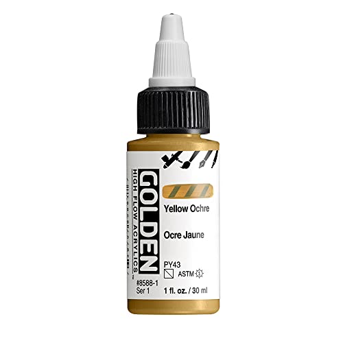 GOLDEN High Flow Acryl, Gelb Ocker, 30 ml Flasche von Golden Artist Colors