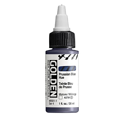 GOLDEN High Flow Acryl, Preußischer blauer Farbton, 30 ml Flasche von Golden Artist Colors