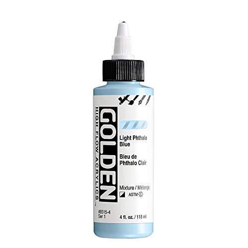 GOLDEN High Flow Acryl, helles Phthaloblau, 118 ml Flasche von Golden Artist Colors