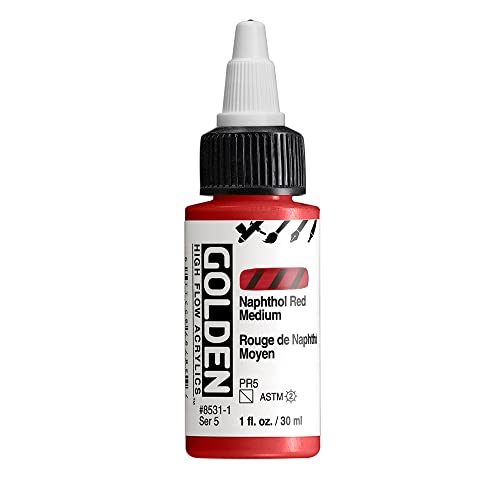 GOLDEN High Flow Acryl, mittelrot, 30 ml Flasche GOLDEN High Flow Acryl, mittelrot, 30 ml Flasche von Golden Artist Colors