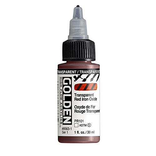 Golden High Flow Acrylic 30ml (1oz) Bottles Transparent Red Iron Oxide von Golden Artist Colors