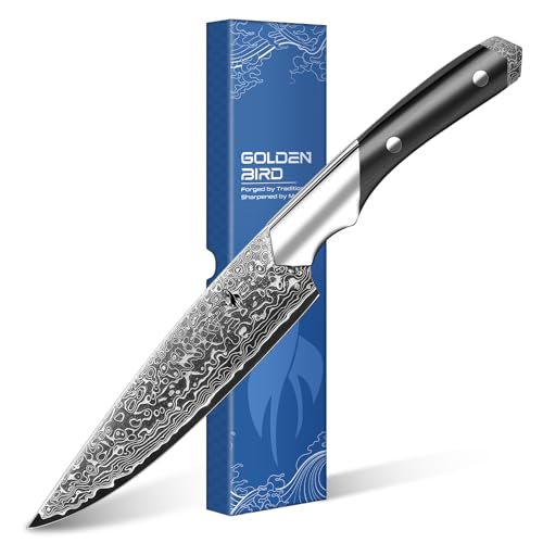 Golden Bird 15cm Kochmesser Allzweckmesser, hergestellt aus 67 Lagen japanischem Damaststahl, Hochkohlenstoff-Multifunktions Gemüsemesser mit Geschenkbox – Swan-Serie Golden Bird 15cm Kochmesser Allzweckmesser, hergestellt aus 67 Lagen japanischem Damaststahl, Hochkohlenstoff-Multifunktions Gemüsemesser mit Geschenkbox – Swan-Serie von Golden Bird