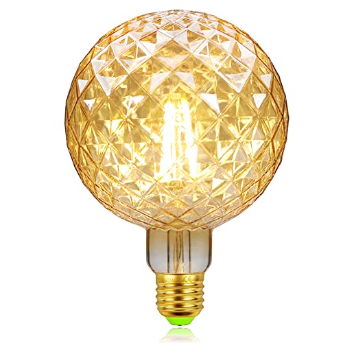 Golden Buble Vintage Led Bulb Edsion Bulb 4W Fancy Glühbirne 2500Kelvin Warmweiß Dekorative Glühbirne G125 Golden (Crystal) von Golden Buble