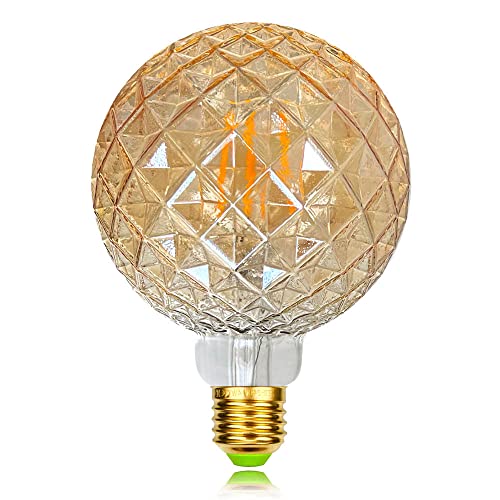 Golden Buble Vintage Led Bulb Edsion Bulb 4W Fancy Glühbirne Warmweiß Dekorative Glühbirne G95 Kristall (2500Kelvin Golden) von Golden Buble
