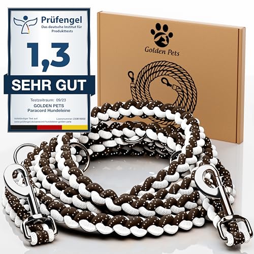 Testnote: Sehr gut - Hundeleine reflektierend I 2m, verstellbar, wetterfest & reißfest bis 250 kg I Paracord Führleine, Umhängeleine I kleine - große Hunde Testnote: Sehr gut - Hundeleine reflektierend I 2m, verstellbar, wetterfest & reißfest bis 250 kg I Paracord Führleine, Umhängeleine I kleine - große Hunde von Golden Pets