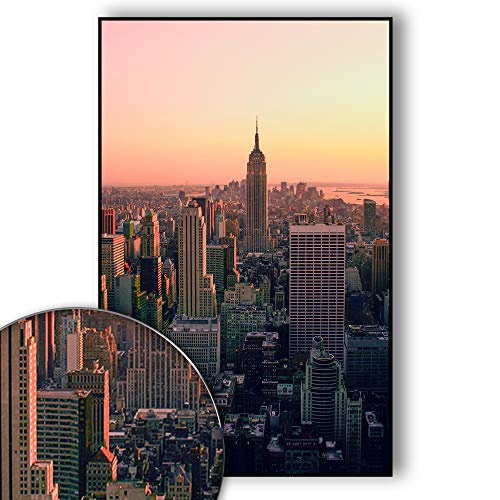 New York Poster Skyline - New York Bild Empire State Building - Wandbild New York City - Skyline, NYC, USA, Sunset Over Manhattan - Wanddeko - Kunstdruck (70 x 50 cm) von Golden Posters