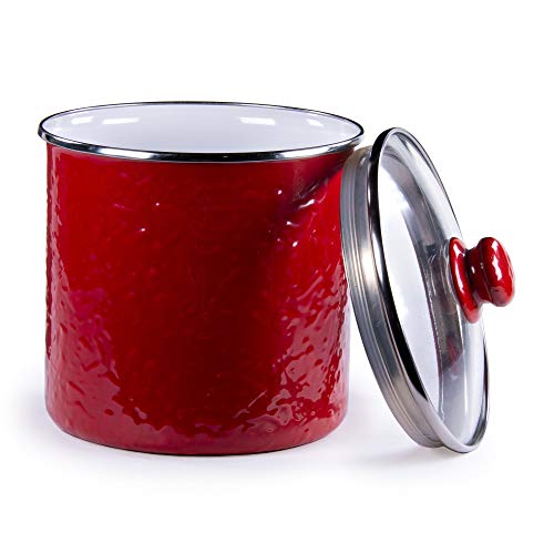 Golden Rabbit Emaillegeschirr – 2 qt Kanister (massives Rot) von Golden Rabbit