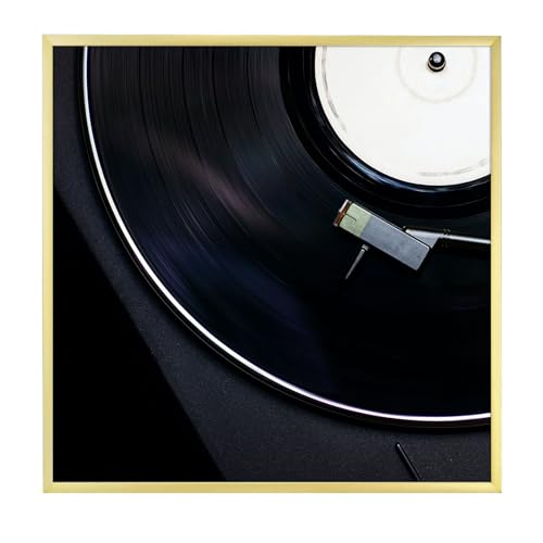 Golden State Art 31,8 x 31,8 cm Aluminium-Album-Rahmen für Display Vinyl-Schallplatten, gebürstetes Metall-Finish, Plexiglasfront, für 30,5 cm Albumcover (1 Packung Gold) von Golden State Art
