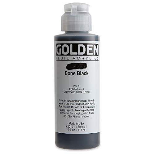 Golden : Fluid Acrylic Paint : 119ml (4oz) : Bone Black von GOLDEN