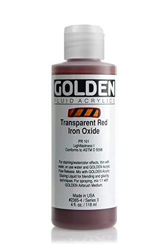 Golden FLUID Acrylfarben, 119 ml, 2385 Eisenoxid transparent Rot von GOLDEN
