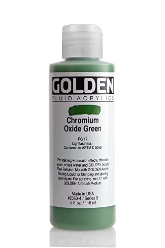 Golden Fluid Acrylfarbe 119ml oder 4oz - Chromoxidgrün von GOLDEN