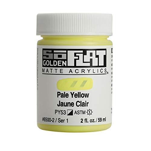 Golden SoFlat Matte Acrylic Paint, 2oz jar, Pale Yellow (6500-2) von Golden Artist Colors
