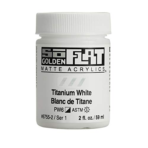 Golden SoFlat Matte Acrylic Paint, 2oz jar, Titanium White (6755-2) von Golden Artist Colors