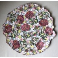 Antiker Stil Pappmaché-Teller Mit Pfingstrosen Decoupage. Dekorativer Tablett Aus Recyclingpapier. Einzigartige Tischdekoration Oder Wanddekoration von GoldenBowlStudio