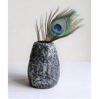 Dekorative Antike Silberfarbene Pappmache-Vase Für Getrocknete Oder Künstliche Blumen. Kleiner Topf Aus Recyceltem Papierbrei von GoldenBowlStudio