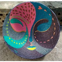 Handbemalte Schale Aus Pappmache Dekorative Obstschale von GoldenBowlStudio