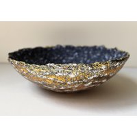 Handgemachte Schale Aus Pappmaché Antiker Golddekorativer Teller von GoldenBowlStudio