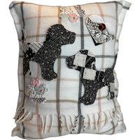Handgemachte Welpen Hunde Blumen & Herz Kissen Vintage Schal Quilt Applikationen von GoldenGatheringsShop