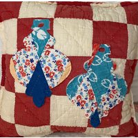 Neue Handgefertigte Weihnachts Ornamente Kissen Vintage Quilt Chenille Tagesdecke von GoldenGatheringsShop