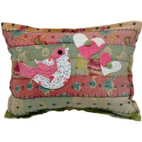 Neue Handgemachte Vogel Kissen Vintage Quilt Aus England Chenille Tagesdecke Niedlich von GoldenGatheringsShop