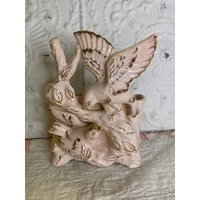 Vintage Betson Keramik Vogel Pflanzer Rotgold Akzente Handbemalt von GoldenGatheringsShop