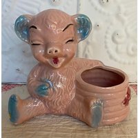 Vintage Lachender Teddybär Planter Essen Honig Bauch Voll Swanee Keramik Co? von GoldenGatheringsShop