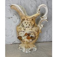 Vintage Lenwile Ardalt Artware Erhabene Blumen Vergoldete Krug Vase #6690 von GoldenGatheringsShop