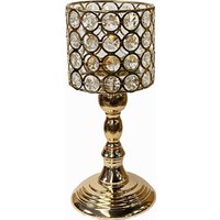 Runde Klare Perlen Kronleuchter Look Golden Metall Tischplatte Kerzenhalter Ws1512E von GoldenLotusAntiques