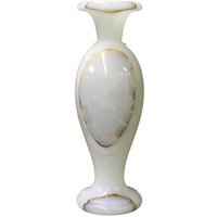 Weißer Stein Geschnitzte Runde Kleine Display-Vase Cs2632E von GoldenLotusAntiques