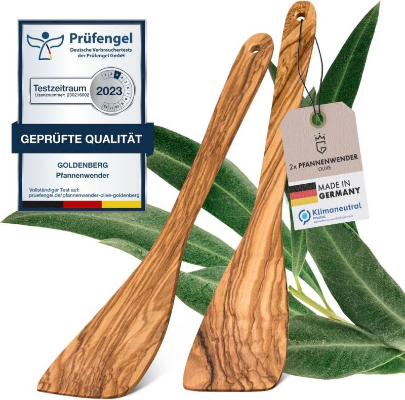 Goldenberg Pfannenwender Made in Germany - feinstes Olivenholz aus Italien, Robust & Langlebig - Holzschaber - Pfannenwender Holz Goldenberg Pfannenwender Made in Germany - feinstes Olivenholz aus Italien, Robust & Langlebig - Holzschaber - Pfannenwender Holz von Goldenberg